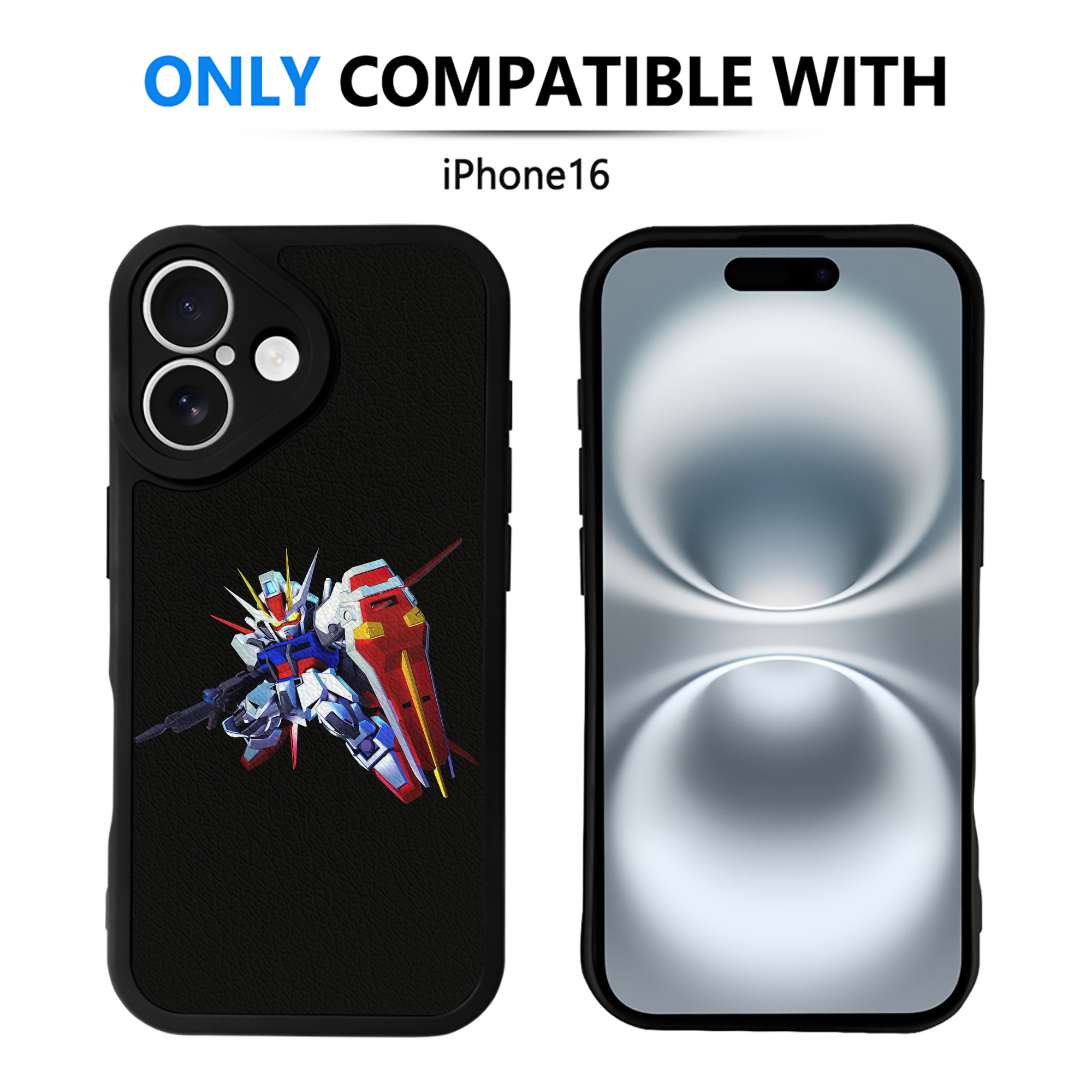 （画像用） 機動戦士ガンダム Mobile Suit Gundam 【iPhone 16シリーズ対応】シリコンスマホケース（レザー調） 材質：シリコン
